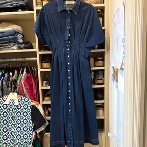 Anthropologie Denim Button-Down Midi Dress